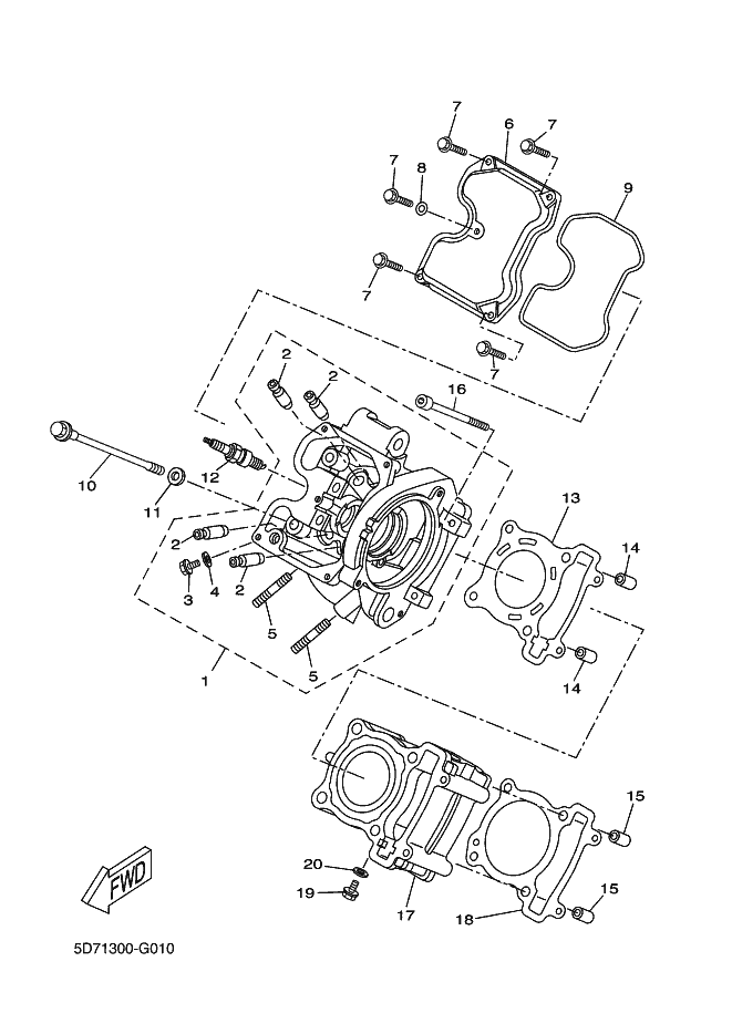 10 Vis culasse Yamaha MT 125 Ph1 / YZF R 125 Ph1 et Ph2