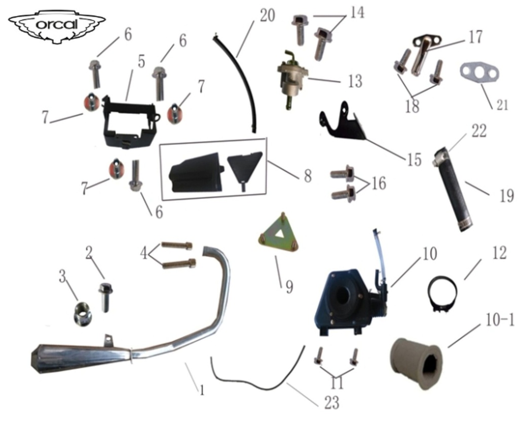 11 Vis m6×16 Orcal moto Echappement