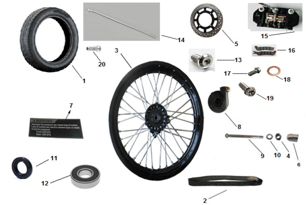 10 Rondelle ø15×ø28×2.3 Orcal moto