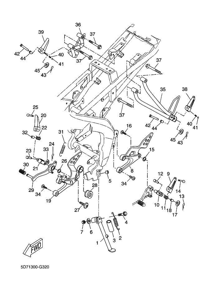 Yamaha embout pédale frein ou sélecteur YZF R125 V1