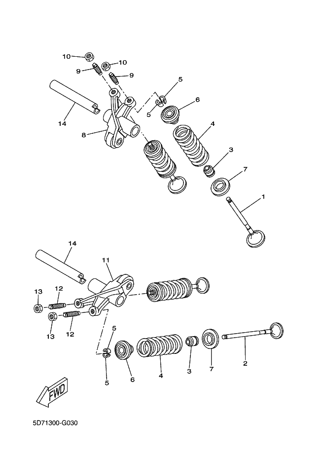 8 Culbuteur admission Yamaha MT 125 Ph1 / YZF R 125 Ph2