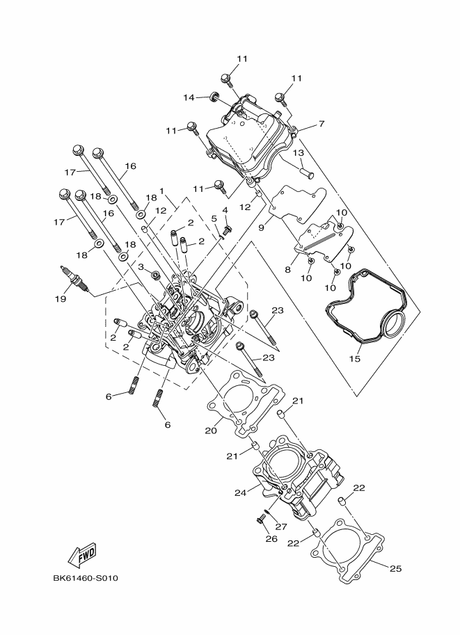 25 Joint embase Yamaha MT 125 Ph2 / YZF R 125 Ph3