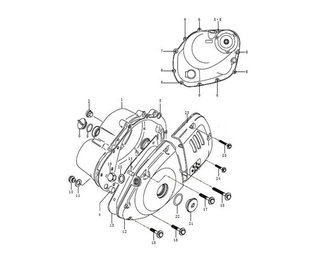 23 Mash 70 gray gearbox cover - Black Seven - Cafe Racer 125