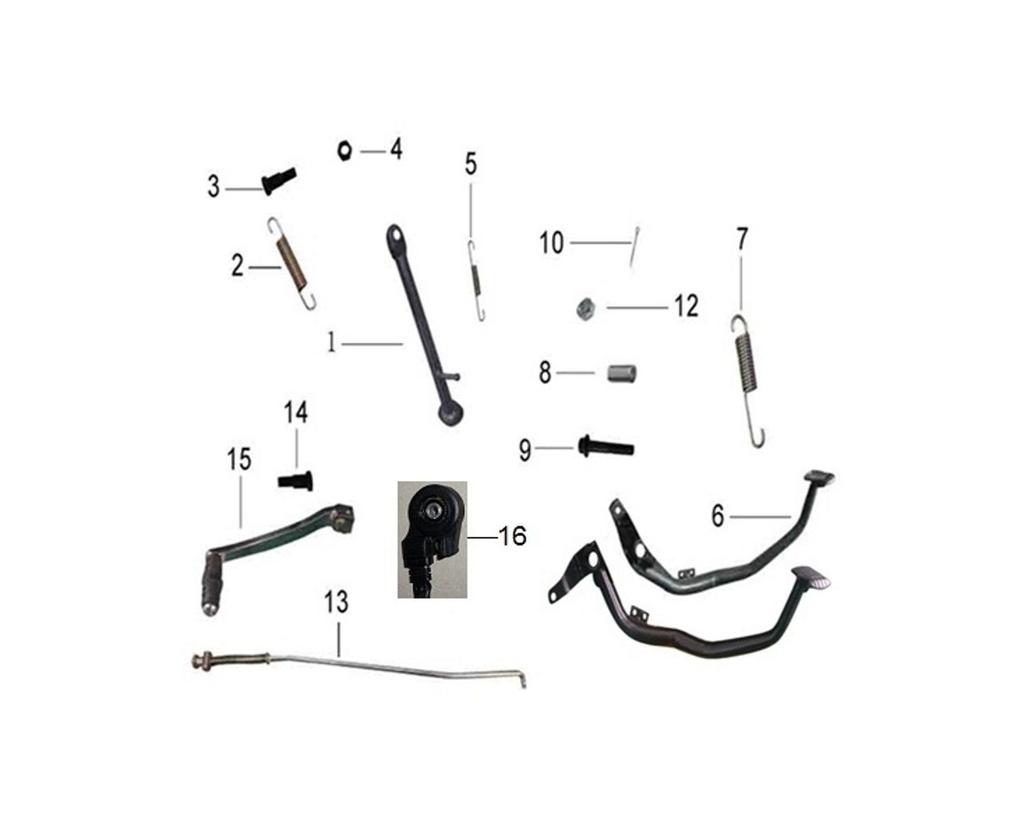 1B Caballete lateral Mash 70 - 75 - Cafe Racer 125
