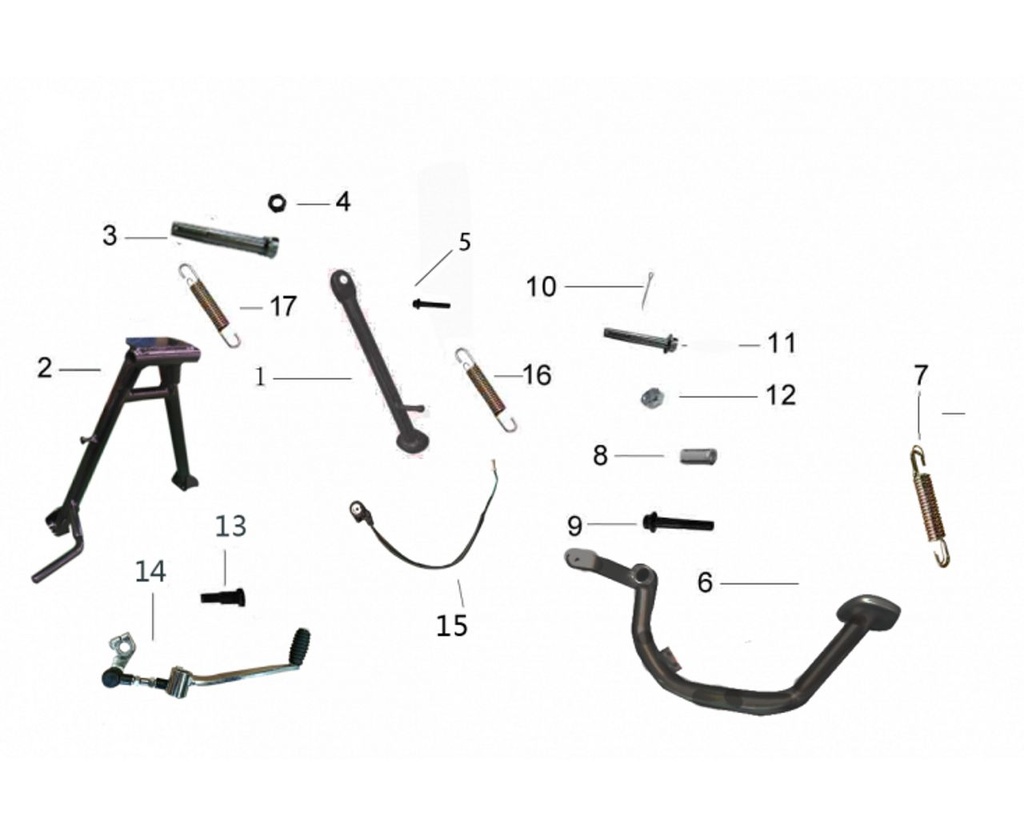 14 Selector de marchas con varillaje Mash Black Seven - Cafe Racer 125