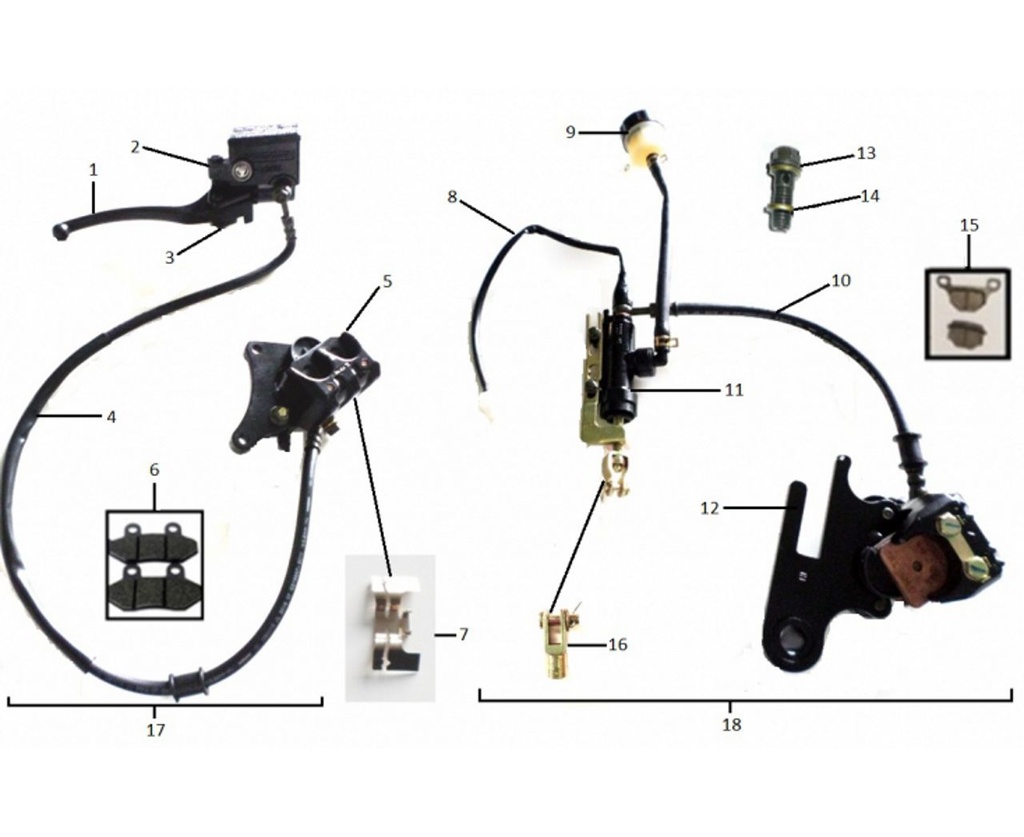 2 Pompa freno anteriore nera Leva nera Mash 70-75 Scrambler - Cafe Racer 125