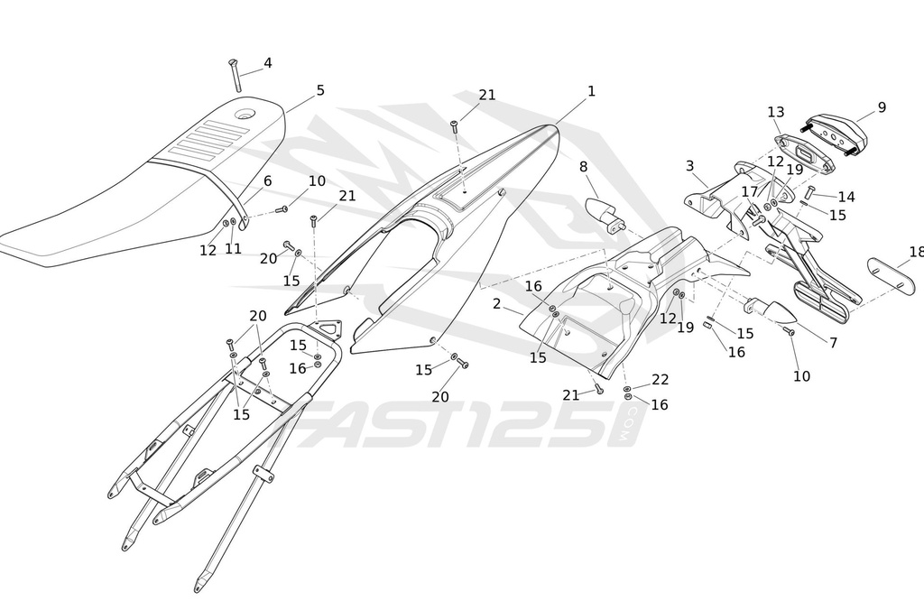 3 Fantic 125 Casa und Performance 2020 Kennzeichenhalter