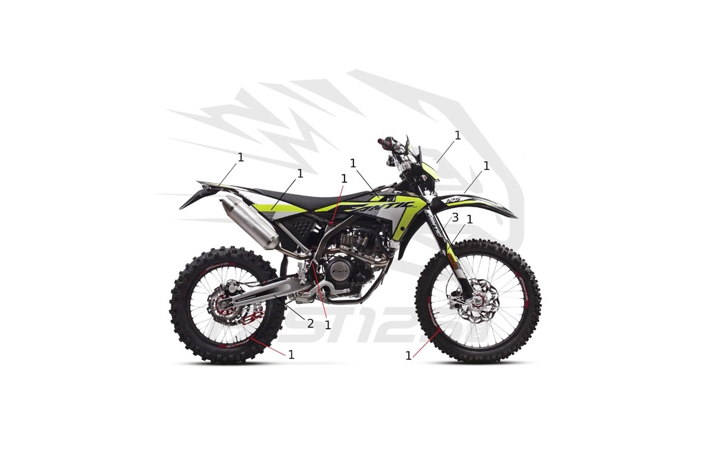 1 Black Fantic 125 Casa und Performance Enduro 2020 Grafikkit