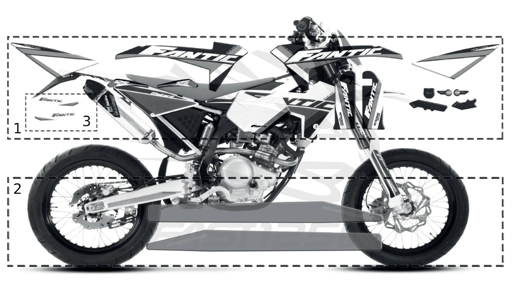 2 Fantic 125 Casa 2017 Schwingenaufkleber