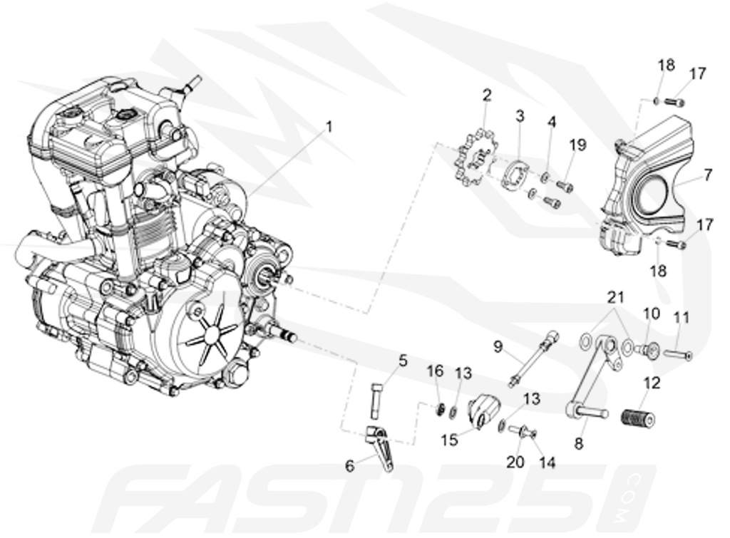 14 Vis axe quick shift 125 Aprilia RS4 - RS