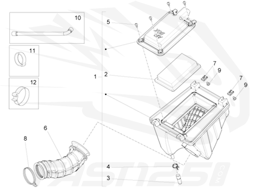 12 Braçadeira de grampo de mangueira 125 Aprilia RS4 - RS