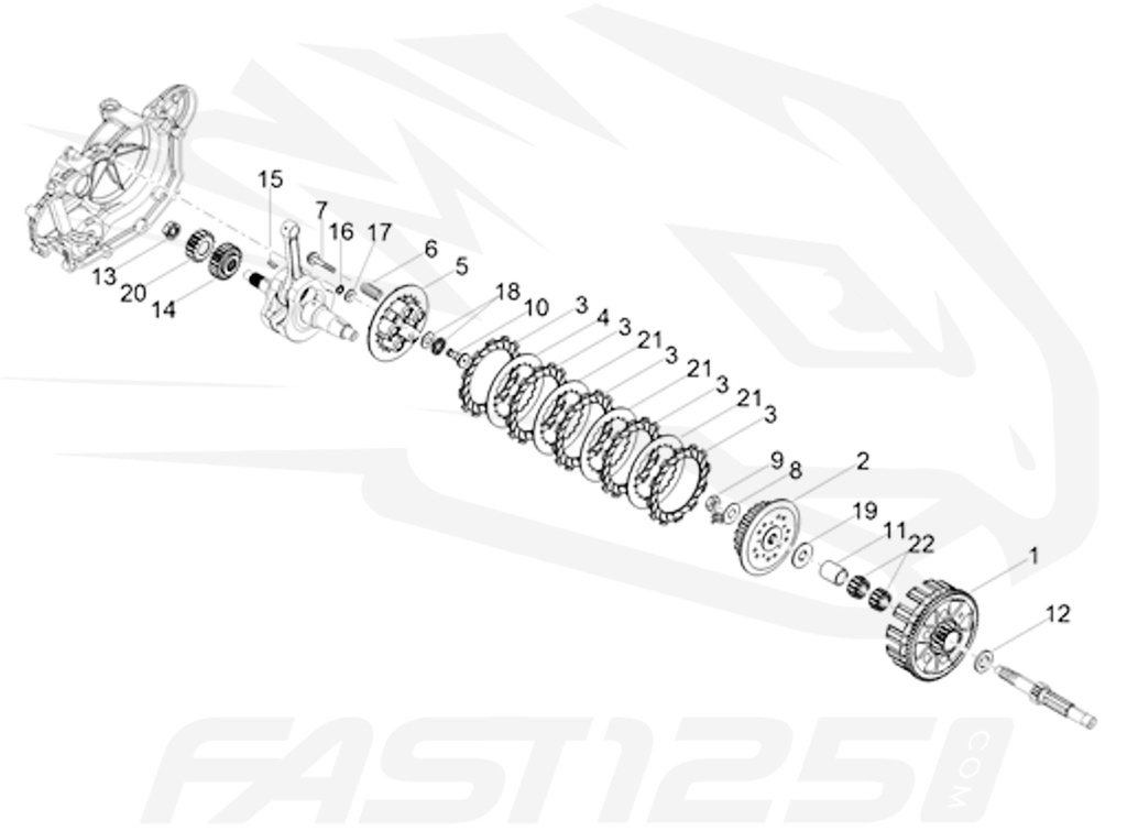 6 Clutch spring 125 Aprilia - 125 Orcal - 125 FB Mondial