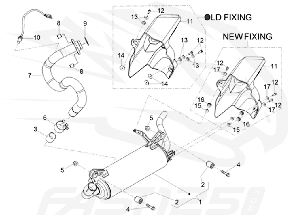 3 Anello scarico 125 Aprilia RS4 - RS