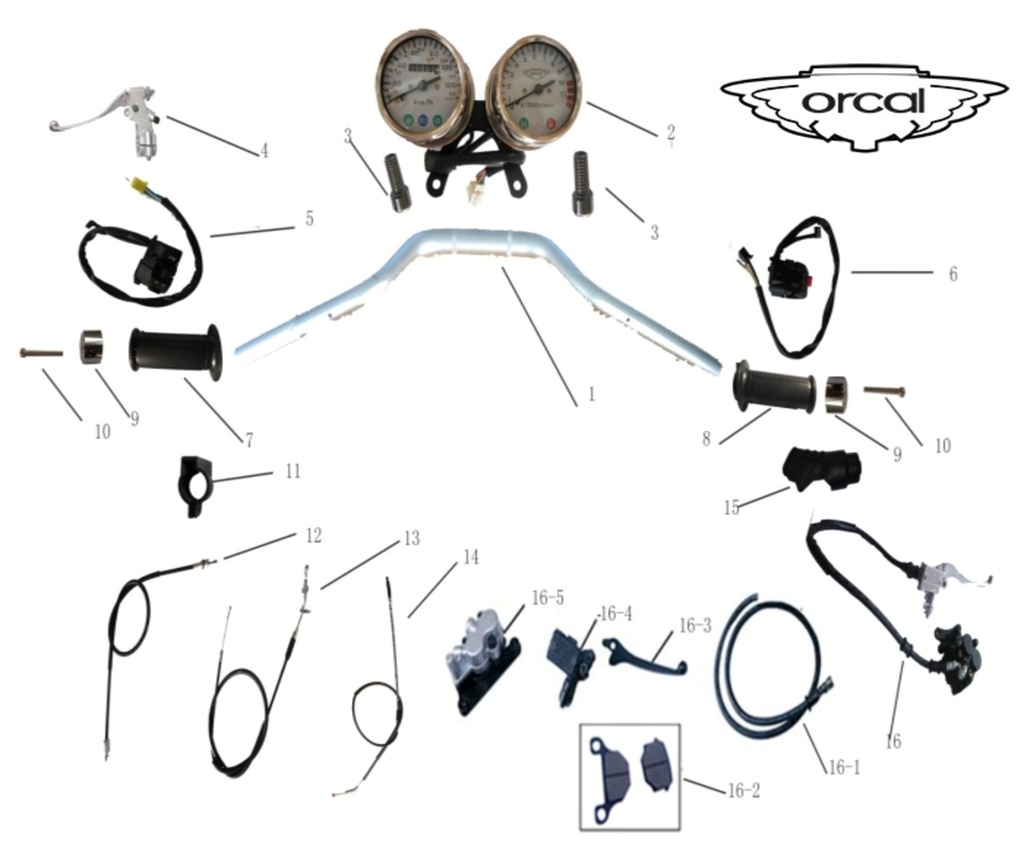 9 Embout de guidon Orcal moto