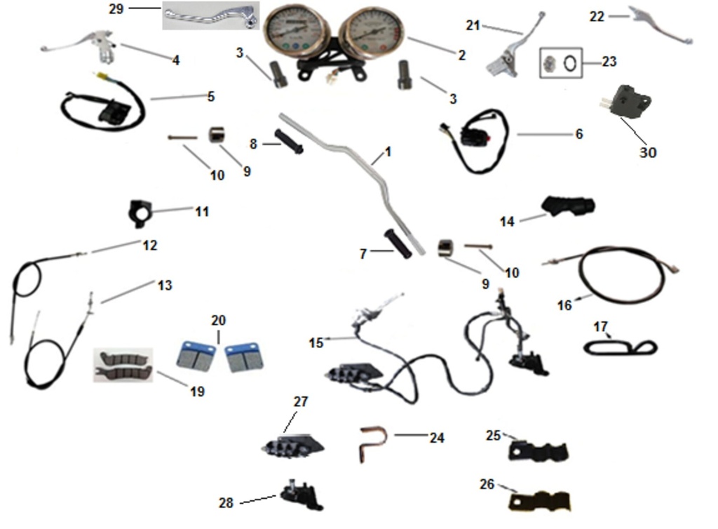 16 Cable del velocímetro de la motocicleta Orcal