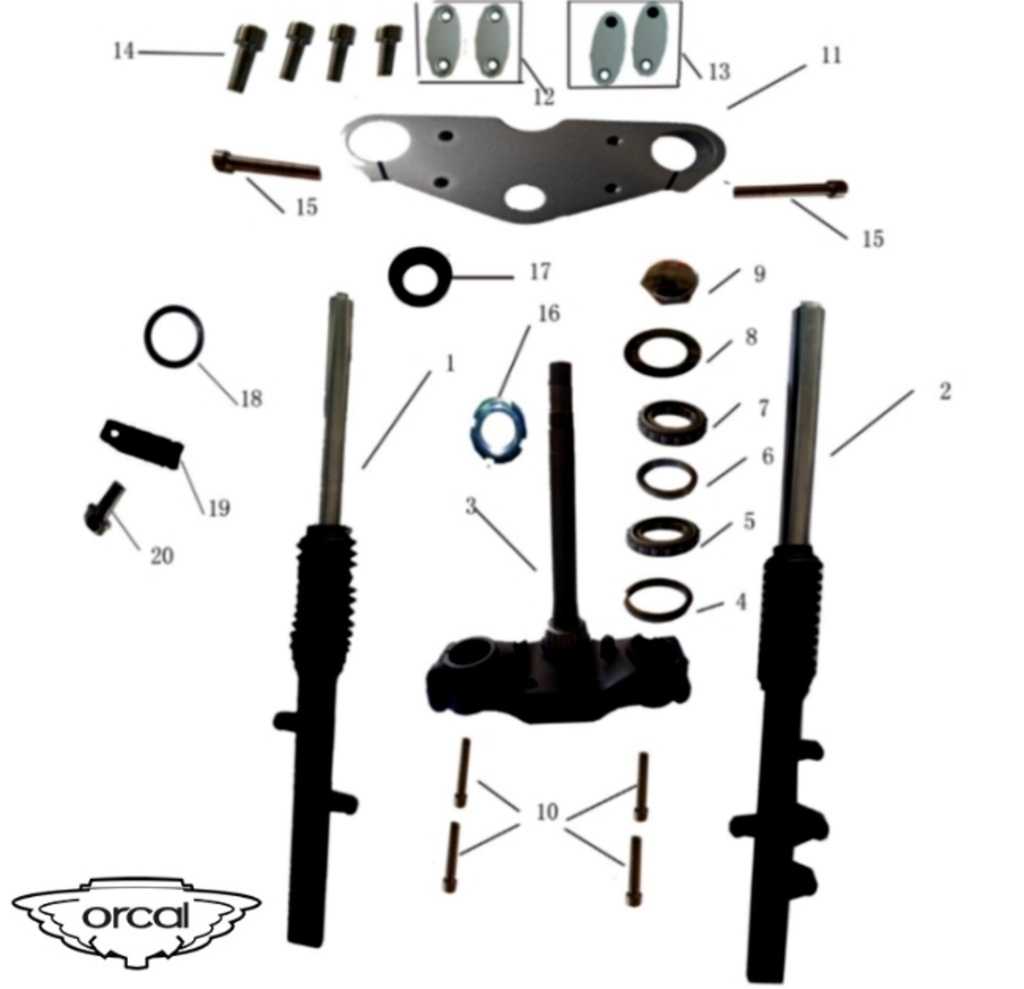 15 Edelstahlschrauben M8 × 20 Orcal moto