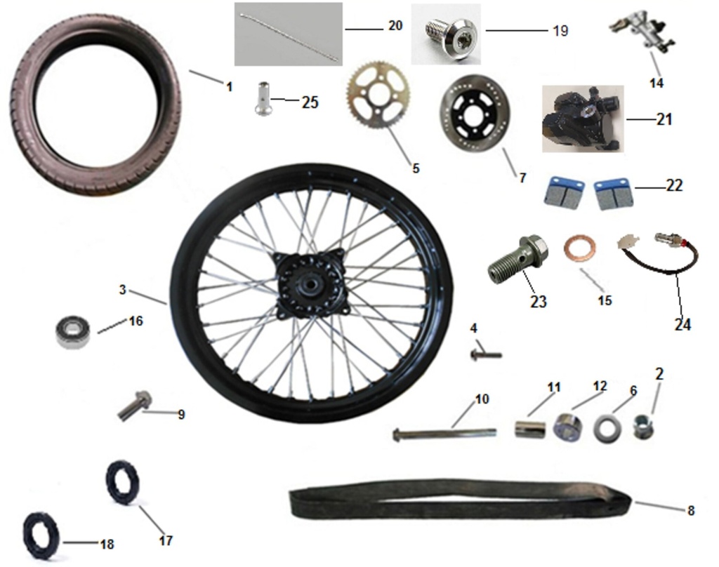 6 & 10 Arandela ø15 × ø28 × 2.3 Orcal moto