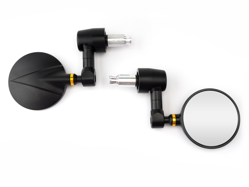 Low Rider mirrors in black cnc aluminum Ø76