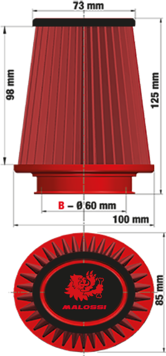 Malossi Red filter E18 YZF R125 - R125 - MT125 - XSR125
