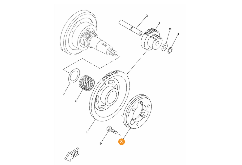 Embraiagem de arranque YZR R125 - MT125 V2