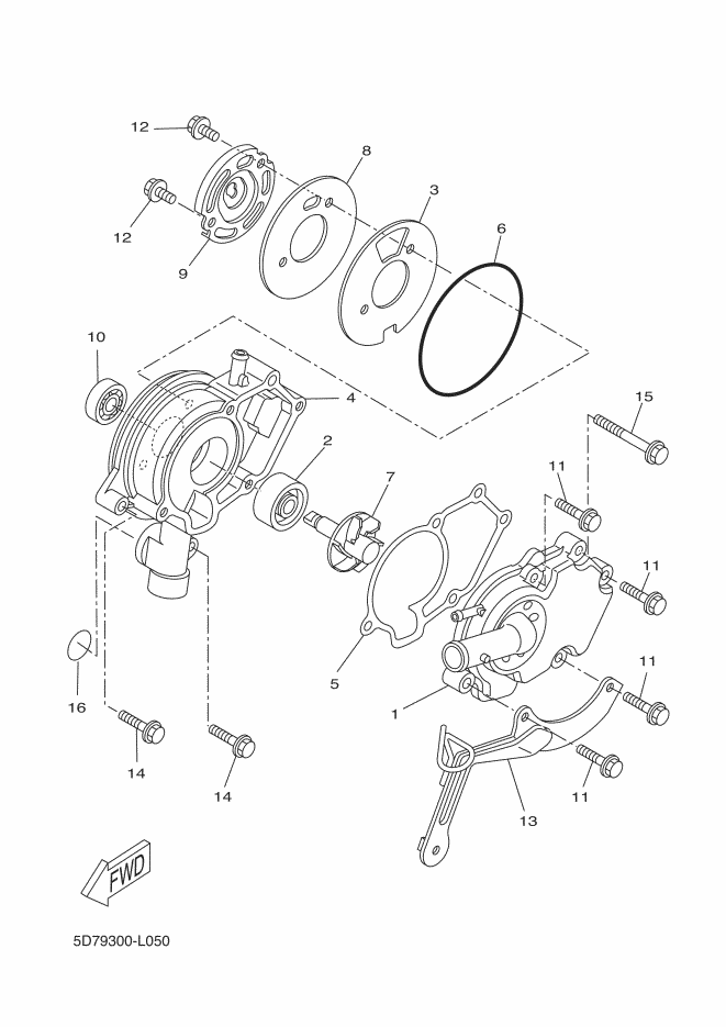 5 Junta tapa bomba Yamaha MT 125 Fase 1 / YZF R 125 Fase 2