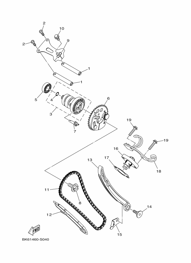 7 Came décompresseur Yamaha MT 125 Ph2 / YZF R 125 Ph3