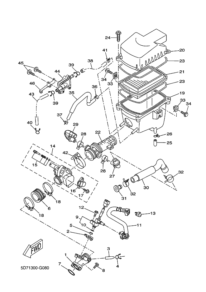 2 Yamaha YZF R 125 Ph1 injector support gasket