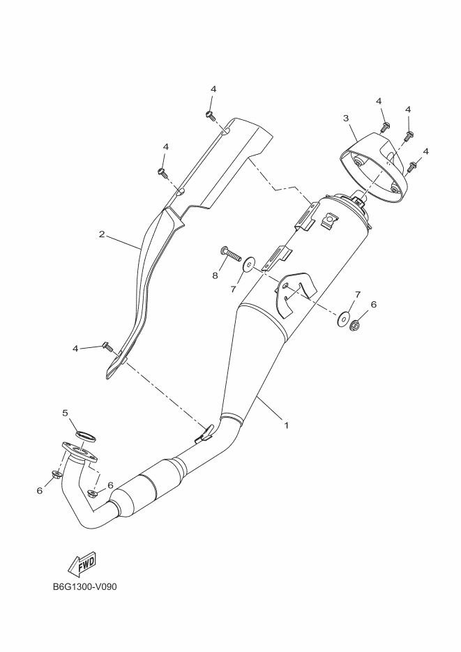 2 Yamaha MT 125 Ph2 / YZF R 125 Ph3 exhaust protection
