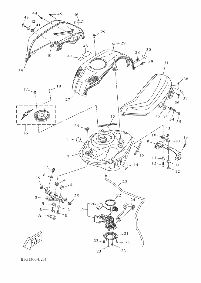 1 Yamaha YZF R 125 Ph3 Tank