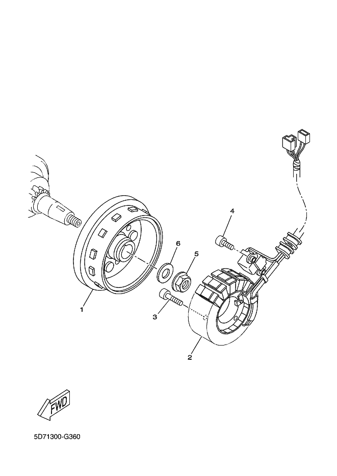 1 Rotor allumage Yamaha MT 125 Ph1 / YZF R 125 Ph2