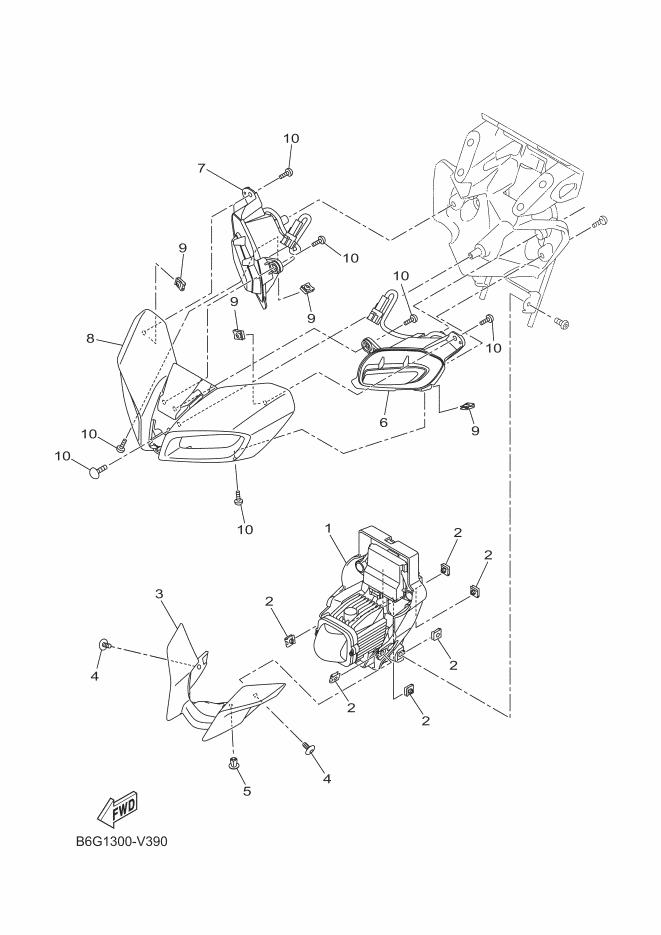 3 Tapa óptica de faro Yamaha MT 125 Fase 2