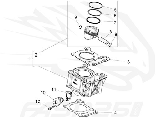 [1A007851] 3 Head gasket 125 Aprilia - 125 Orcal - 125 FB Mondial