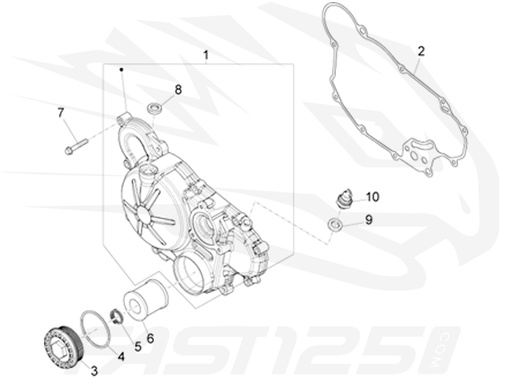 [851295] 3 Couvercle de filtre à huile 125 Aprilia - 125 Orcal - 125 FB Mondial