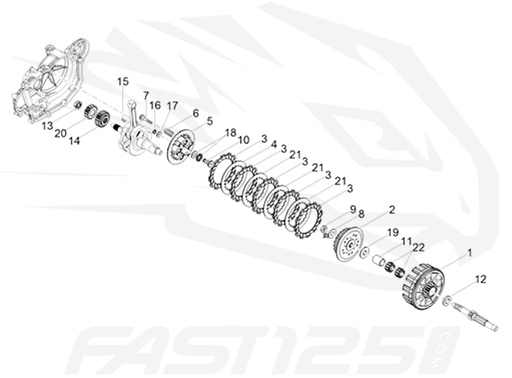[1A007879] 4 Disco de embrague liso 125 Aprilia - 125 Orcal - 125 FB Mondial