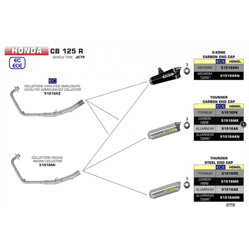 Collettore di scarico Arrow Honda CB125R