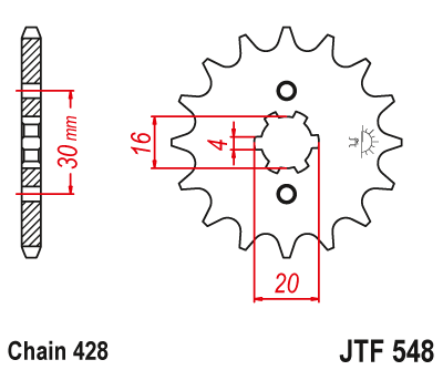 JT piñón Yamaha YBR125 - XT125