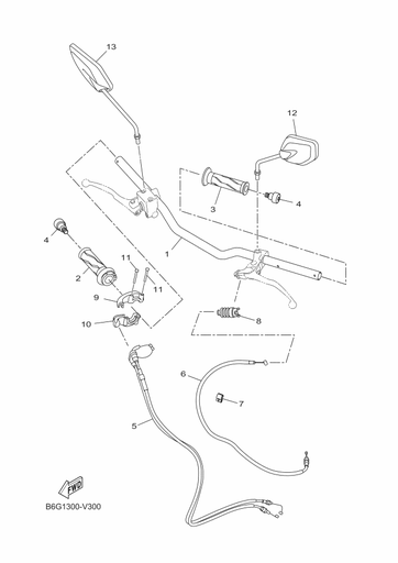 [B6GF630100] 5 Câble de gaz 1 Yamaha MT 125 Ph2