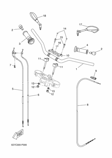 [5D7F6335-20] 8 Cabo de embreagem Yamaha MT 125 Ph1