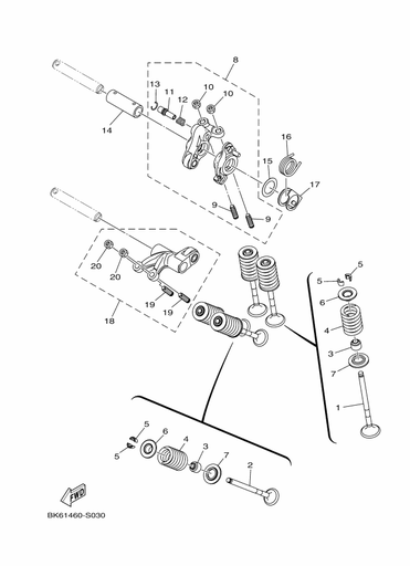 [BK6E211100] 1 Soupape admission Yamaha MT 125 Ph2 / YZF R 125 Ph3