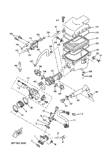 [3C1-E3556-00] 2 Yamaha YZF R 125 Ph1 injector support gasket