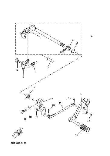 [3C1E81190000-9010906279] Rückstellschalter für Anschlagplatte Yamaha YZF R 125 Ph1